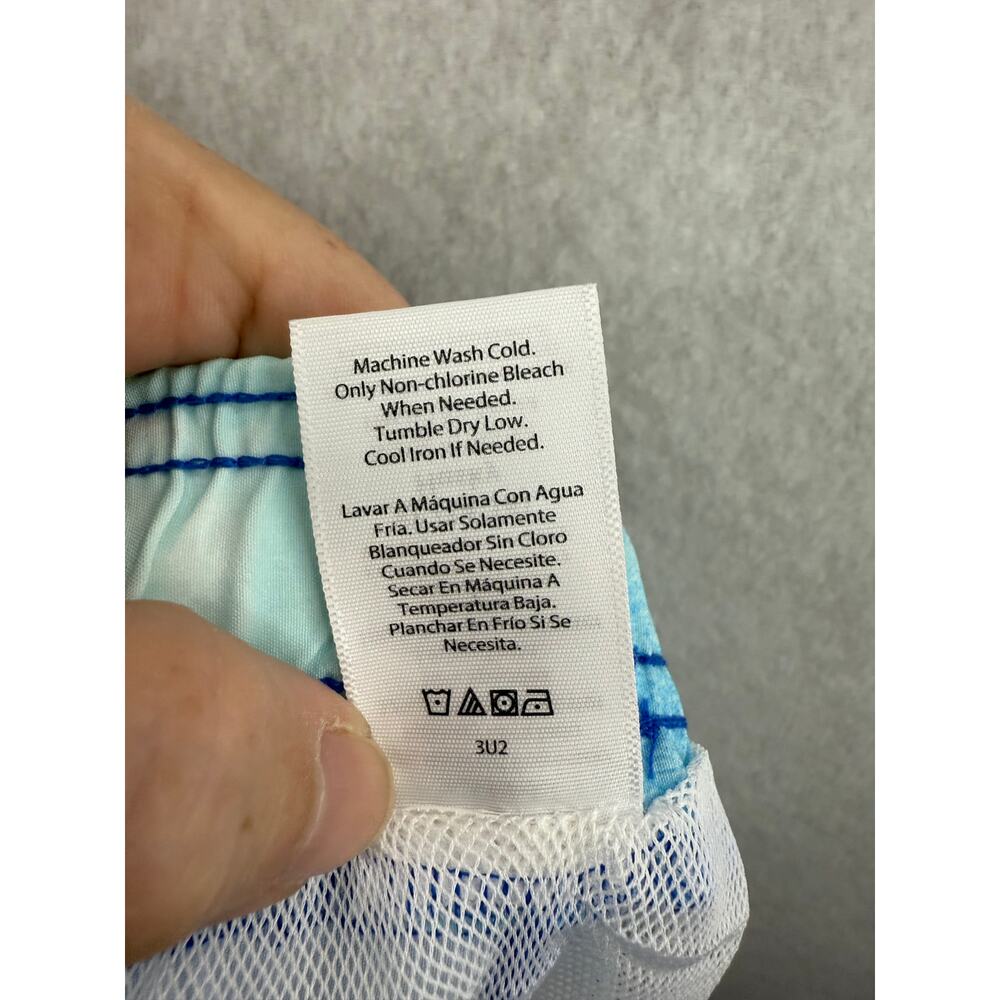 NWT Boys Wonder Nation Blue Lined Shark Fish Swim Trunk XL Beach Vacation‎ Comfy - Picture 8 of 9